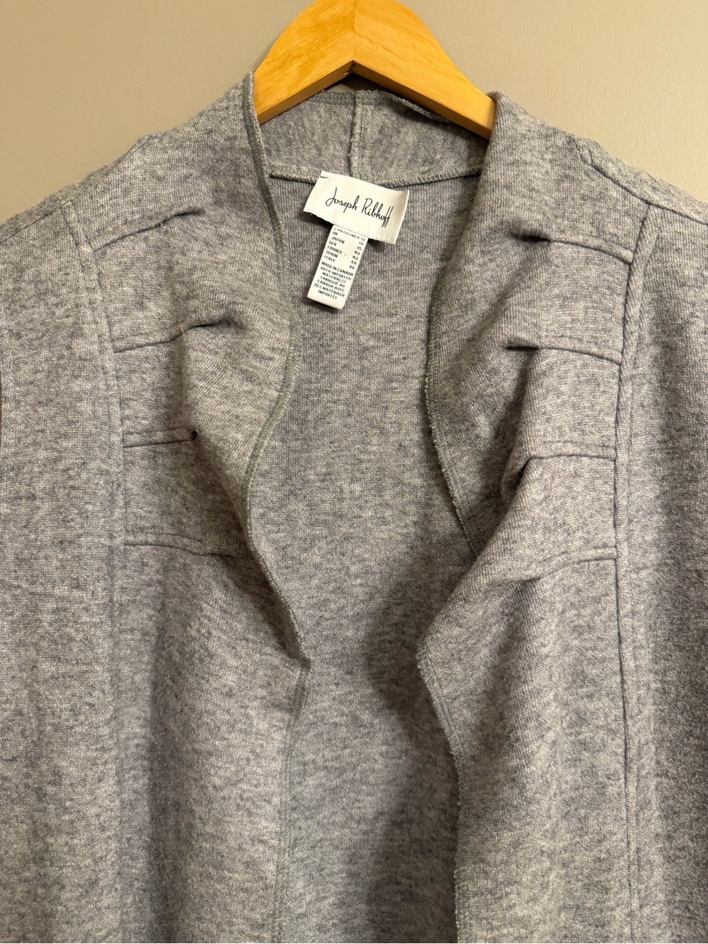 Joseph Ribkoff Heather Gray Ruffle Longline Knit Vest – Size 12 - Picture 3 of 7